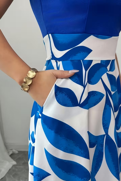 Mia's Boutique V-Neck Floral Maxi Dress Pockets